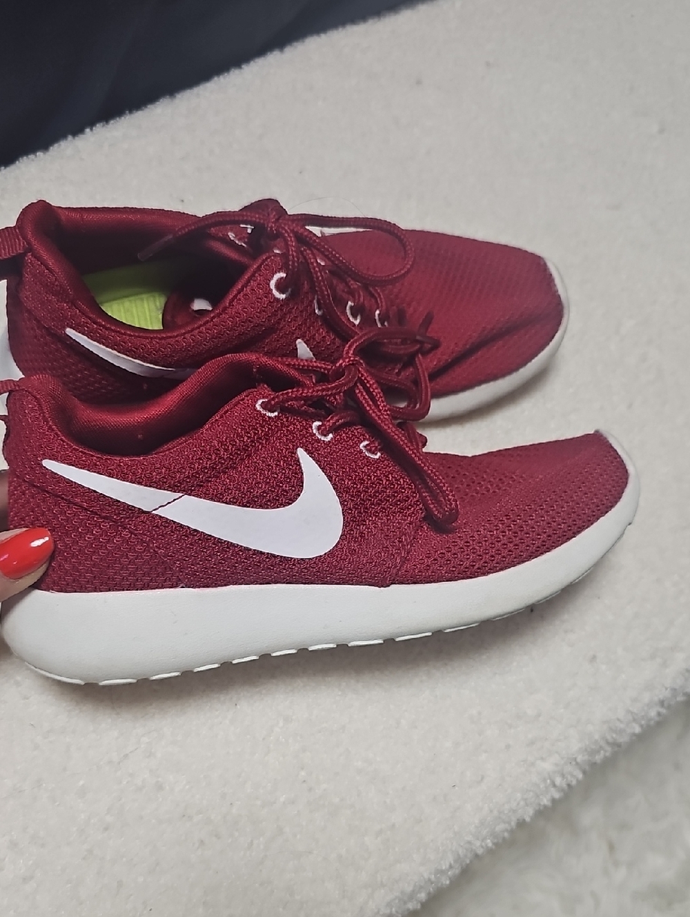 Nike Red Sneakers with White Swoosh